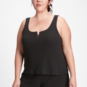 Gap Slub Ribbed Tank Top - True Black - L